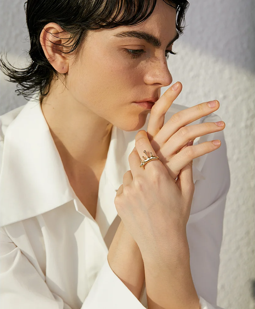 Cast Fashion Personality Open Ring - Ecru