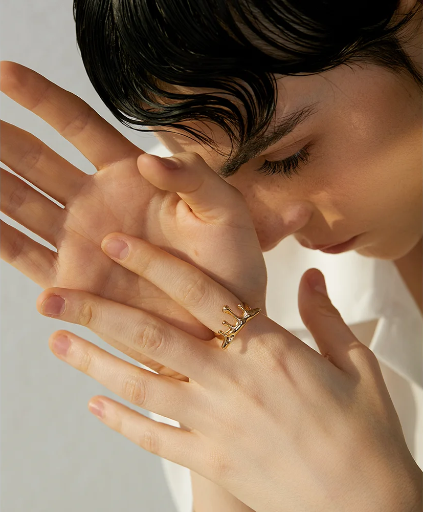 Cast Fashion Personality Open Ring - Ecru