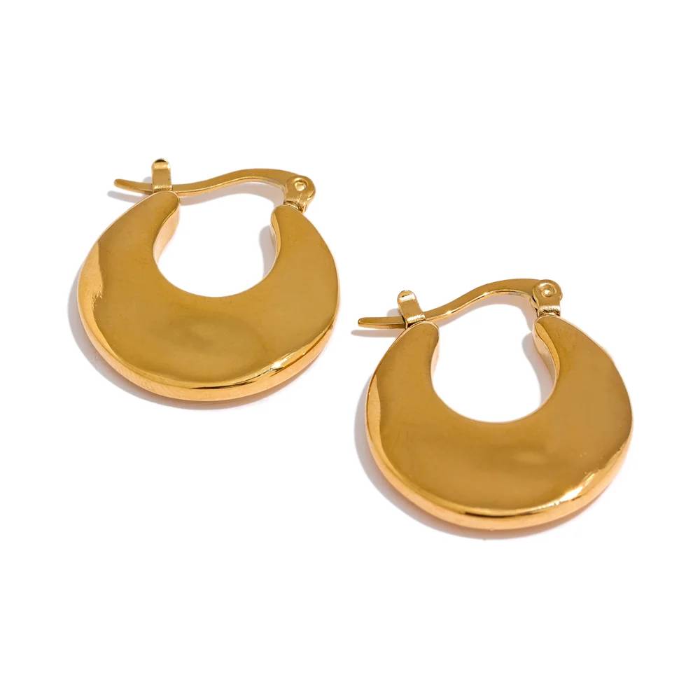 Chic Chunky Statement Hoop Earrings - Ecru