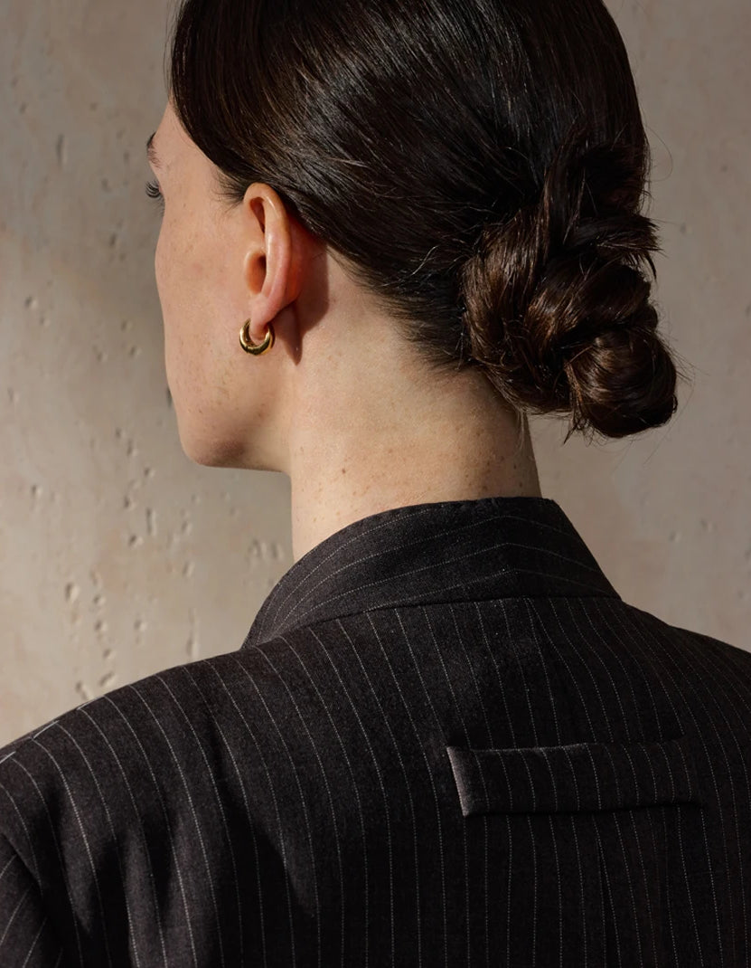 Chunky Classic Versatile Hoop Earrings - Ecru
