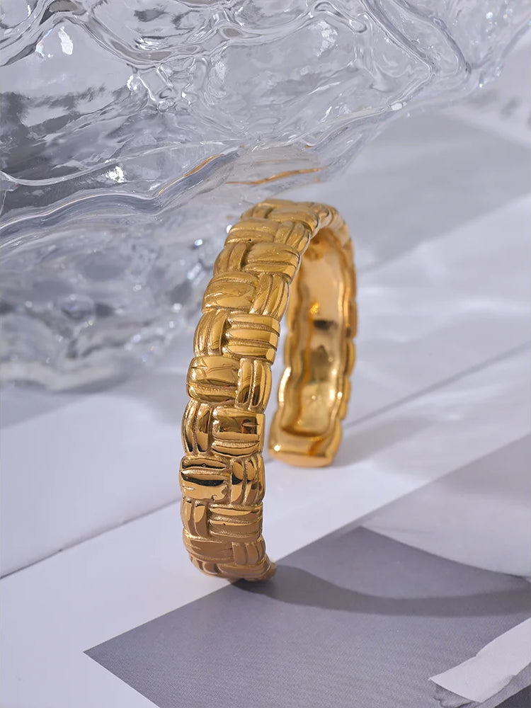 Chunky Textured Premium Cuff Bracelet - Ecru