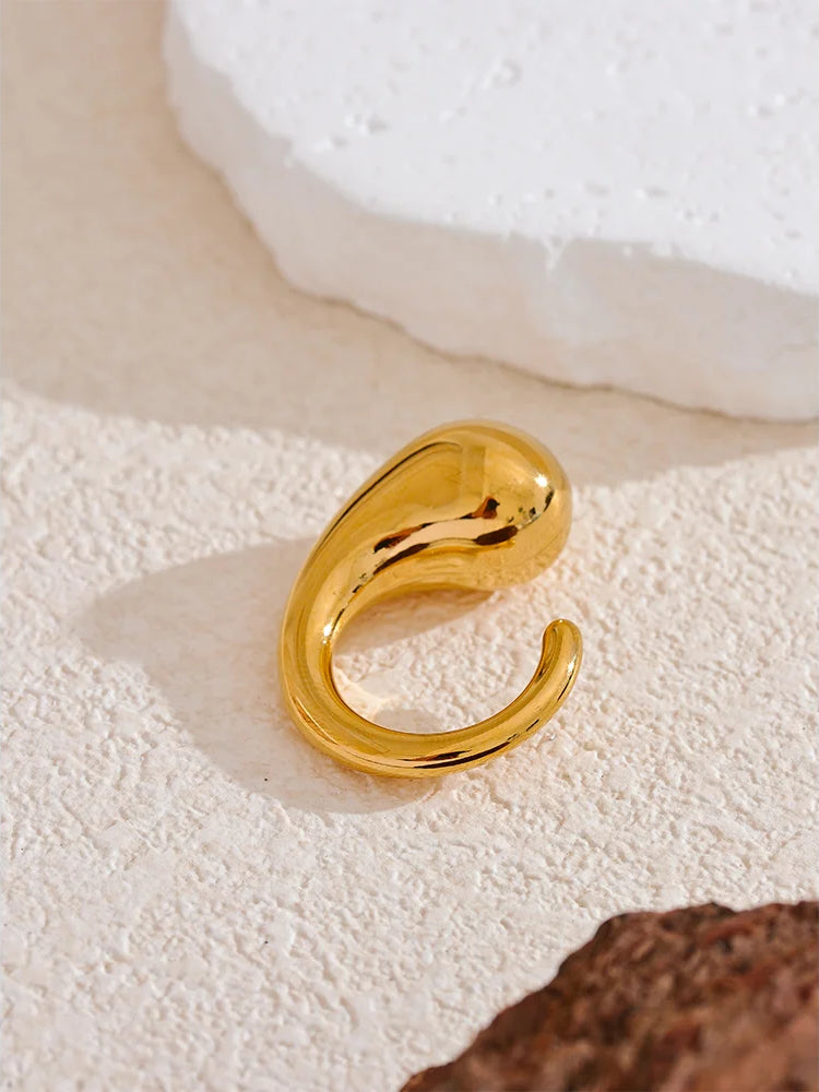Chunky Timeless Modern Statement Ring - Ecru