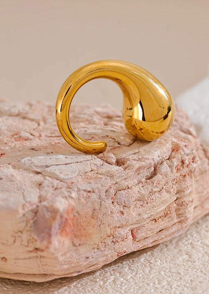 Chunky Timeless Modern Statement Ring - Ecru