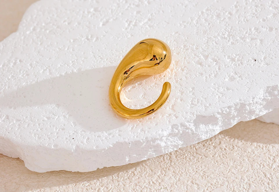 Chunky Timeless Modern Statement Ring - Ecru