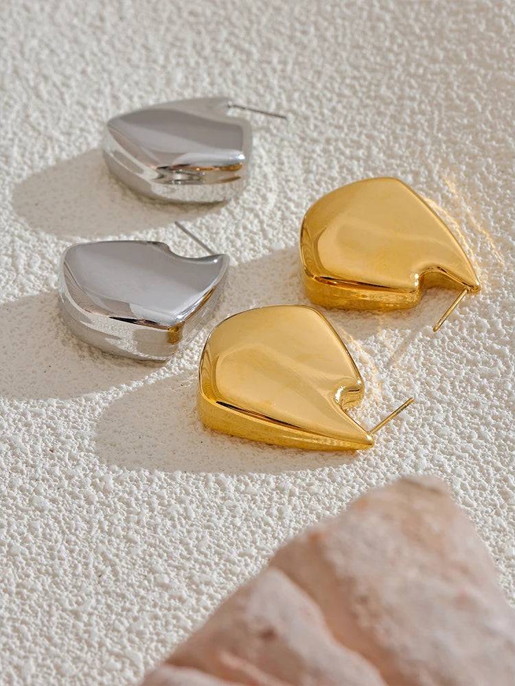 Chunky Timeless Trendy Statement Earrings - Ecru