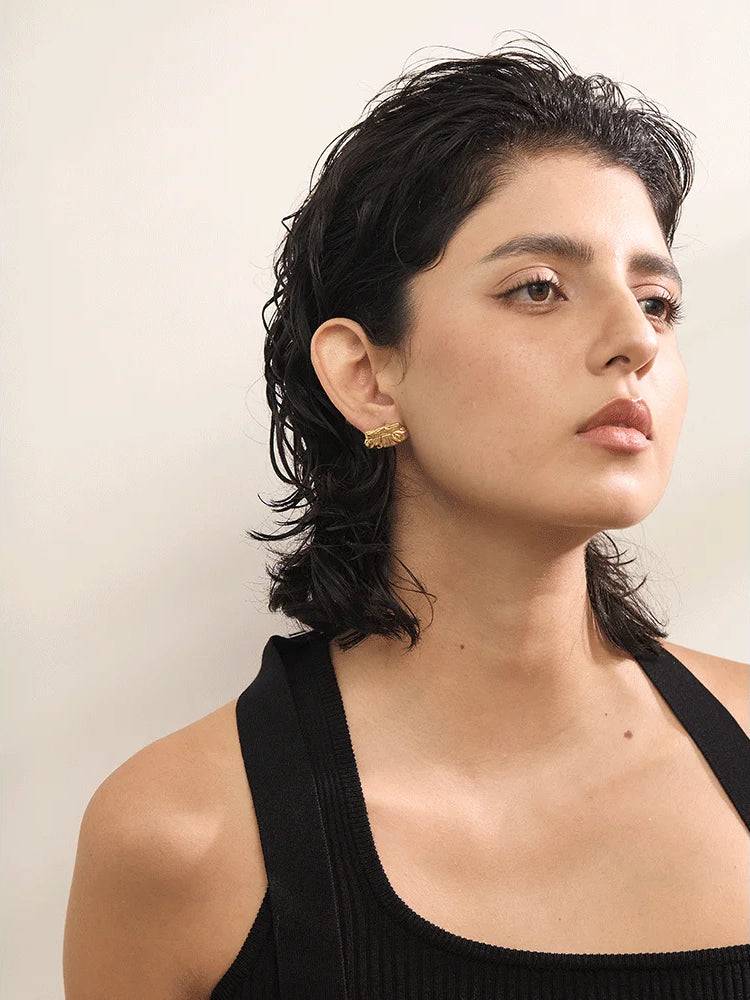 Chunky Versatile Textured Statement Earrings - Ecru