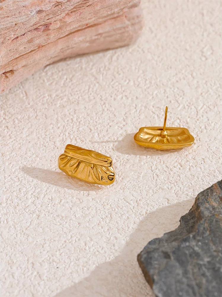 Chunky Versatile Textured Statement Earrings - Ecru