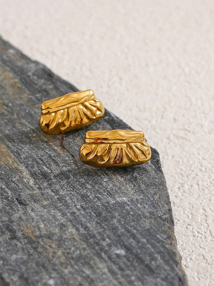 Chunky Versatile Textured Statement Earrings - Ecru