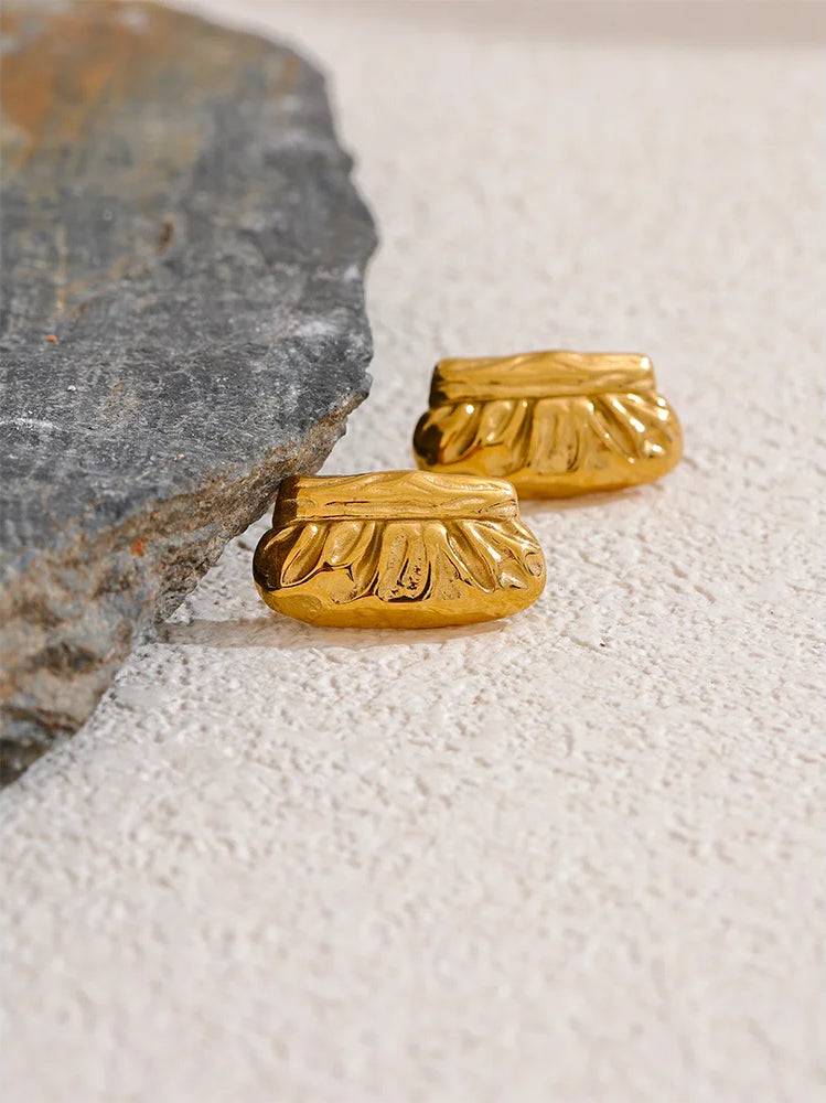Chunky Versatile Textured Statement Earrings - Ecru