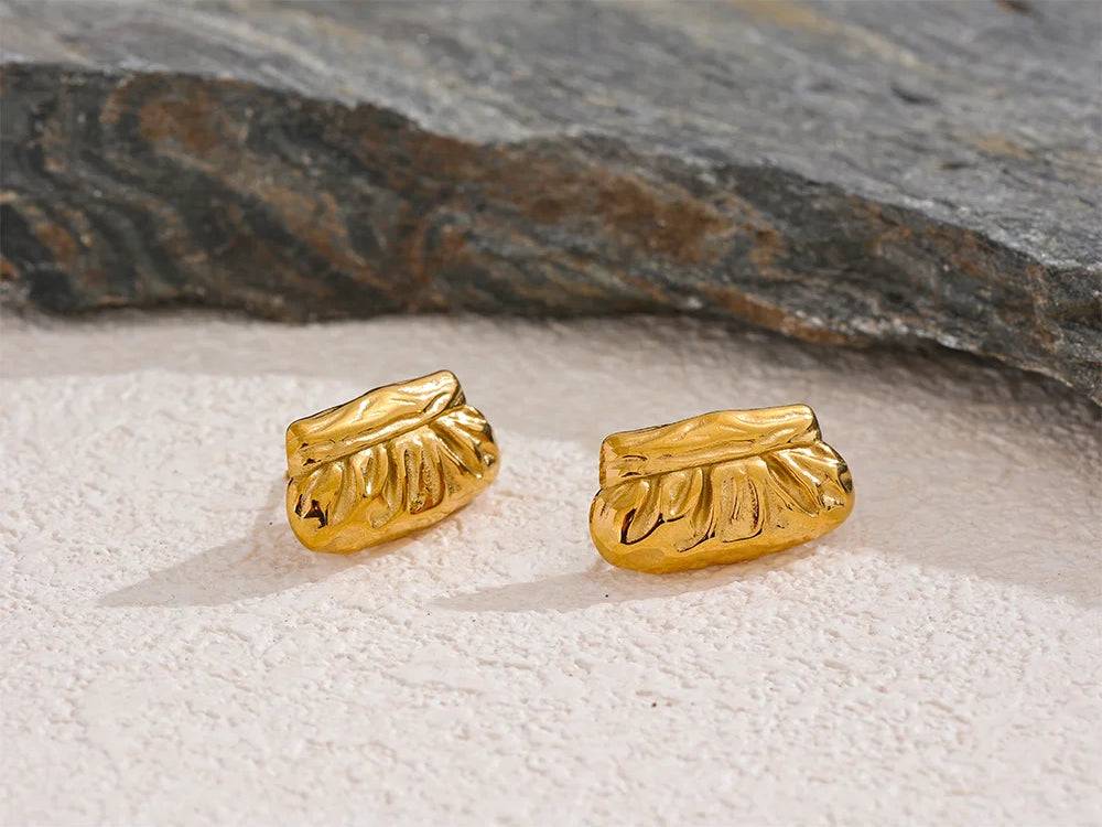 Chunky Versatile Textured Statement Earrings - Ecru