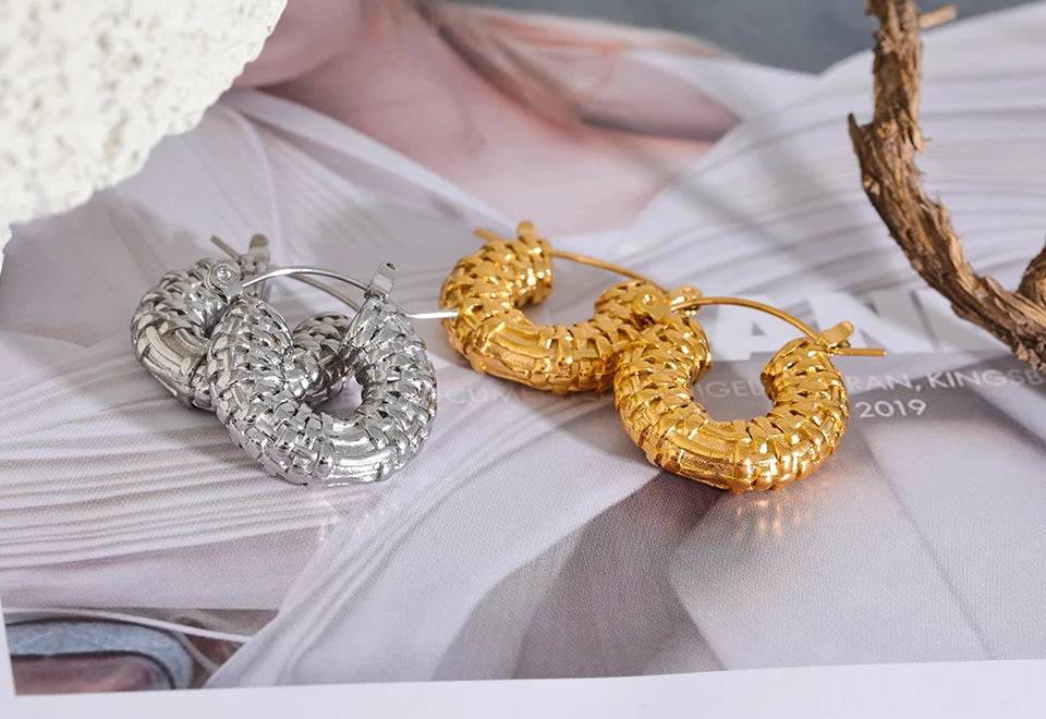 Chunky Vintage Refined Statement Earrings - Ecru