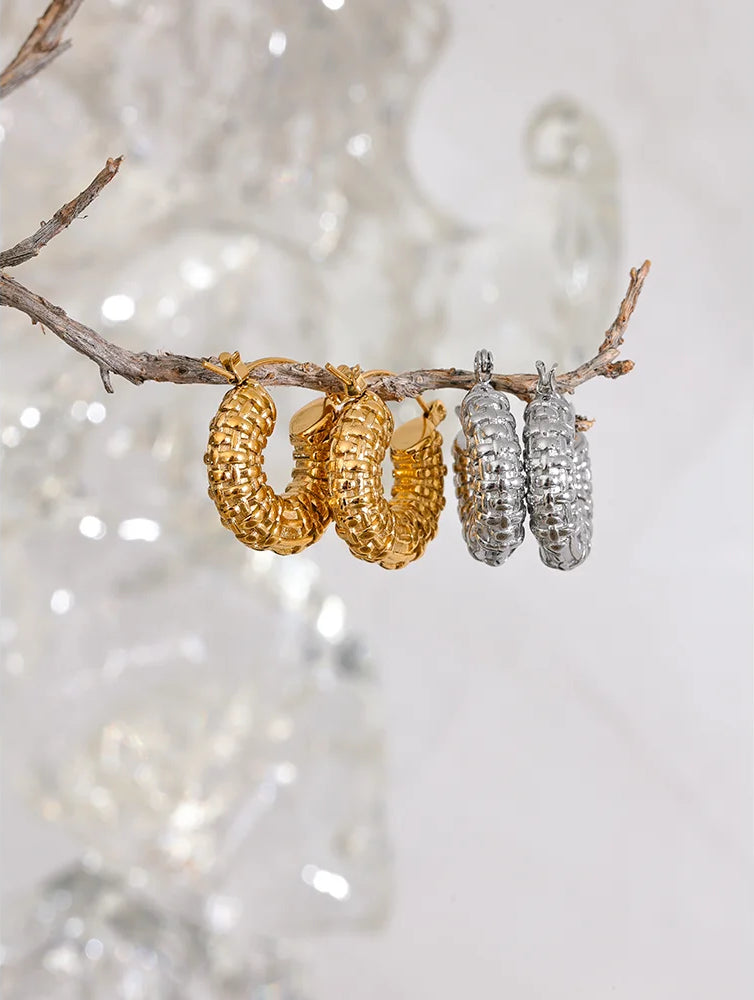 Chunky Vintage Refined Statement Earrings - Ecru
