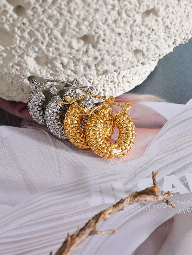 Chunky Vintage Refined Statement Earrings - Ecru