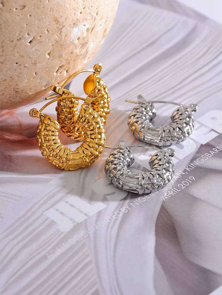 Chunky Vintage Refined Statement Earrings - Ecru