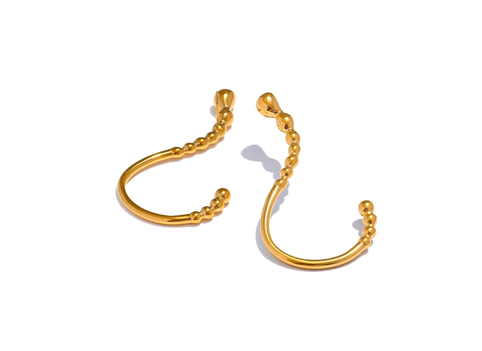 Classic Chunky Statement Stud Earrings - Ecru