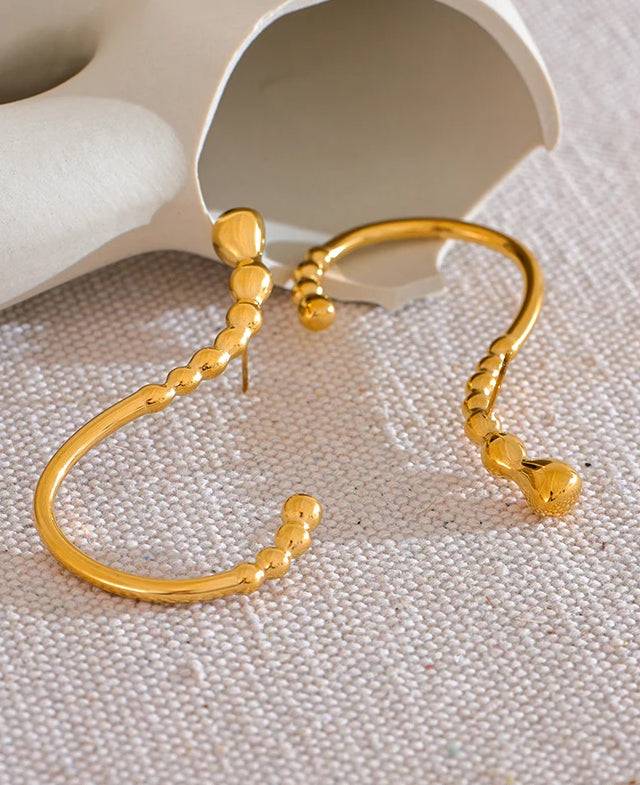 Classic Chunky Statement Stud Earrings - Ecru