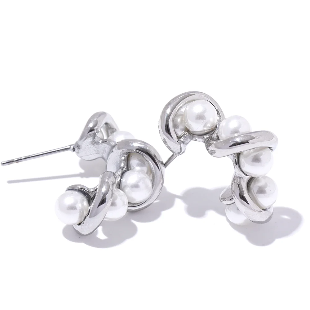 Classic Pearl Timeless Huggie Earrings - Ecru