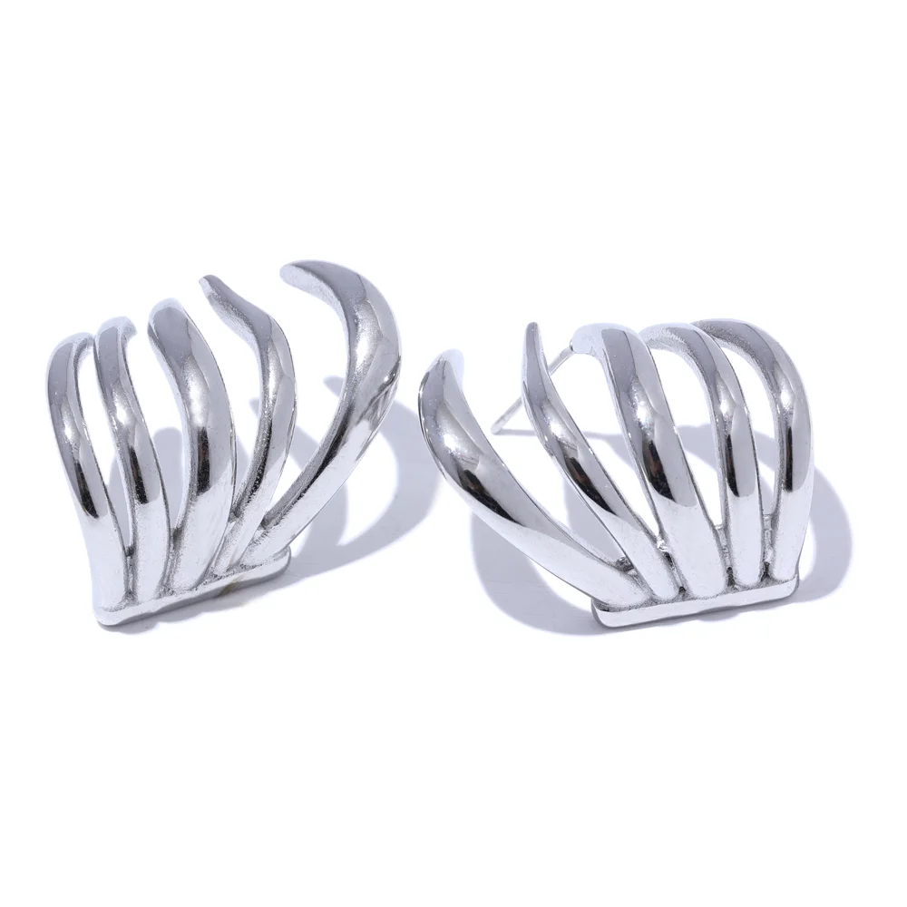 Creative Geometric Unusual Charm Earrings - Ecru