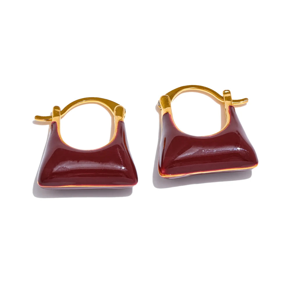Elegant Versatile Charm Hoop Earrings - Ecru