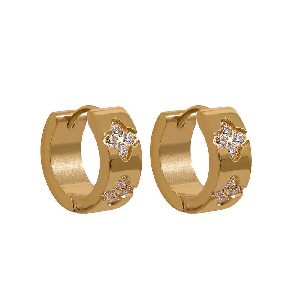 Exquisite Pink Green Chic Earrings - Ecru