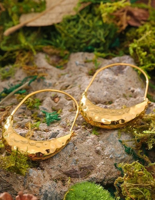 Golden Drop Dangle Minimalist Earrings - Ecru