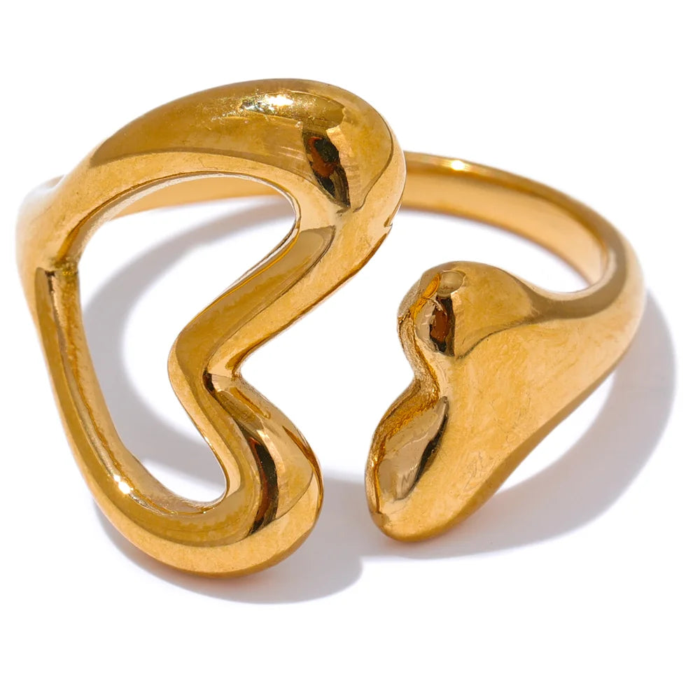 Heart Minimalist Charm Statement Ring - Ecru