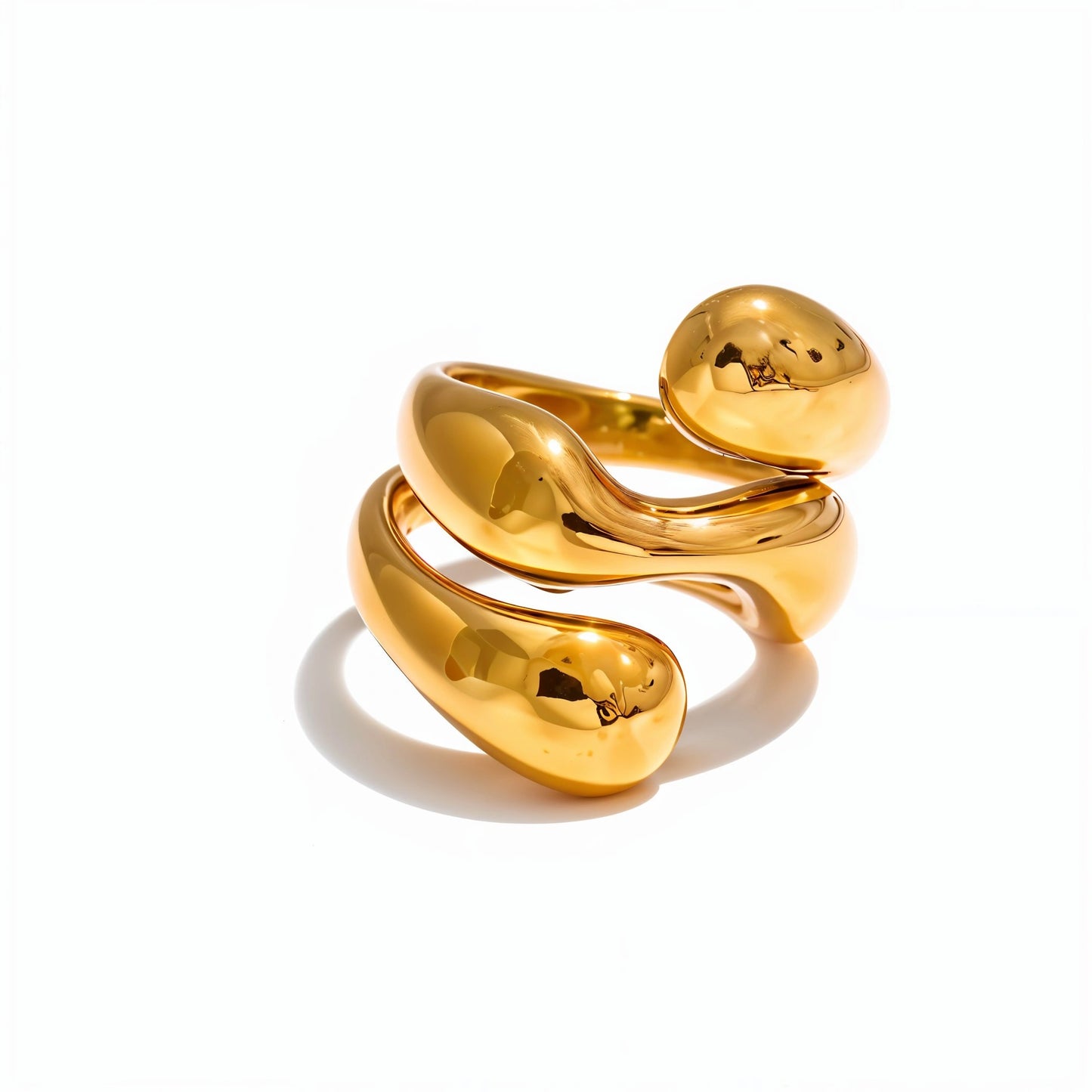 Irregular Versatile Gold Plated Ring - Ecru