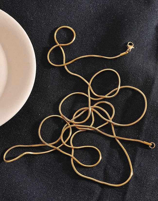 Layered Adjustable Long Chain Necklace - Ecru