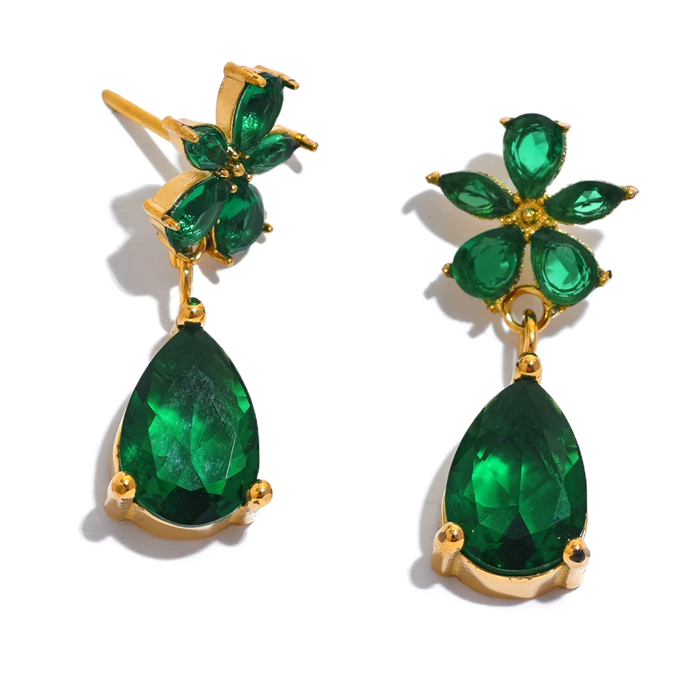 Luxury Colorful Flower Party Earrings - Ecru