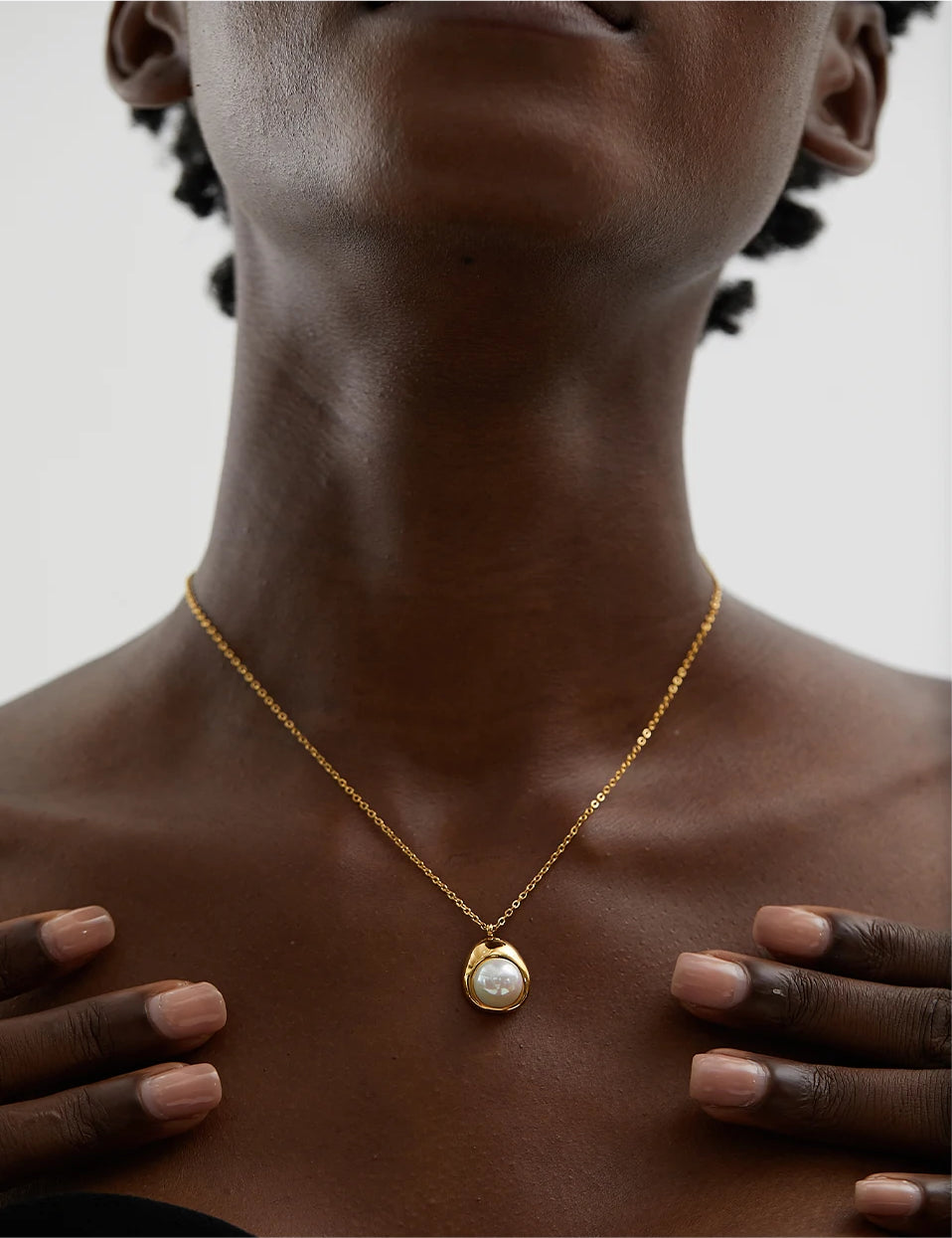 Minimalist Pearl Charm Jewelry Set - Ecru