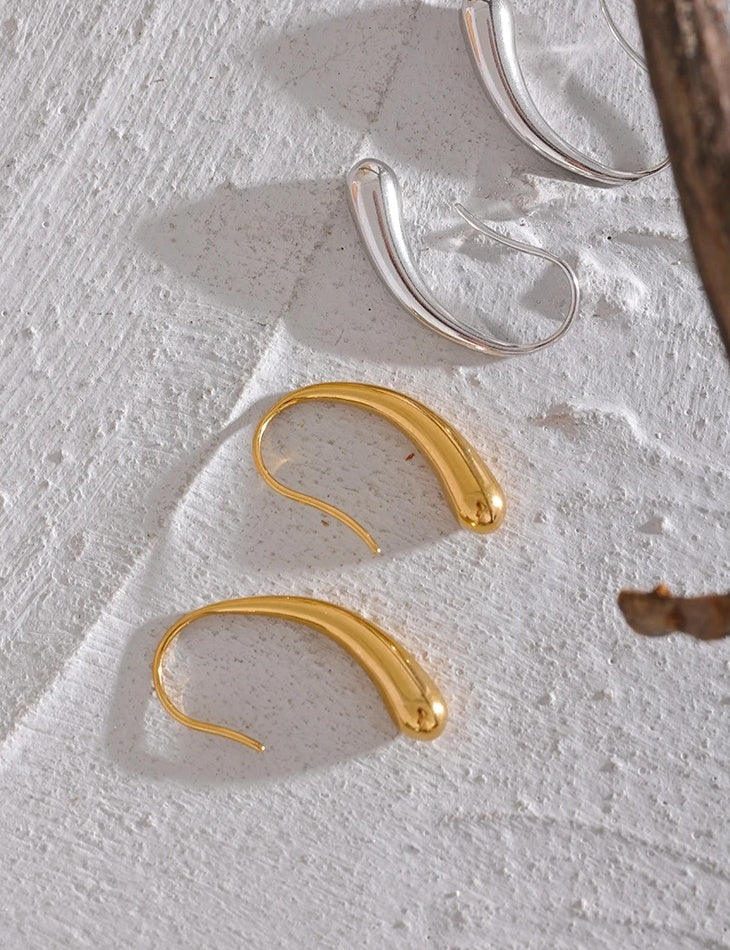 Minimalist Stud Simple Chic Earrings - Ecru