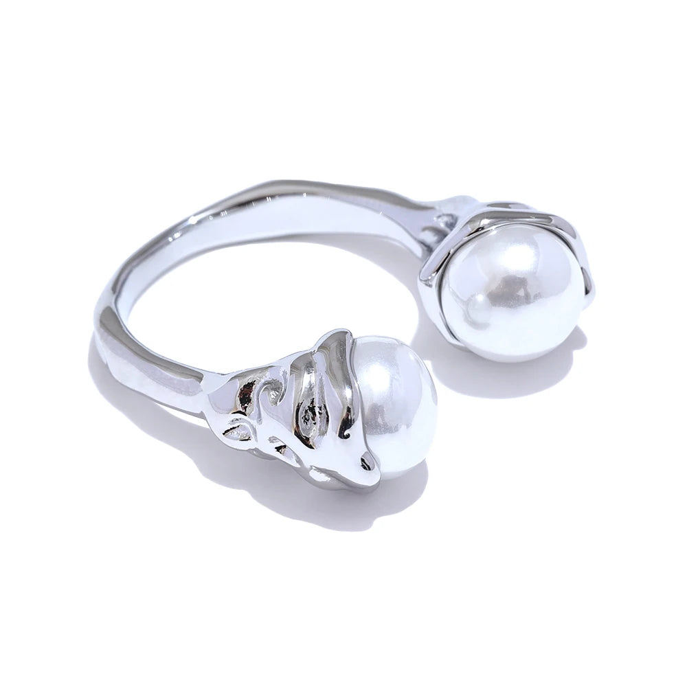 Pearl Shiny Versatile Charm Ring - Ecru