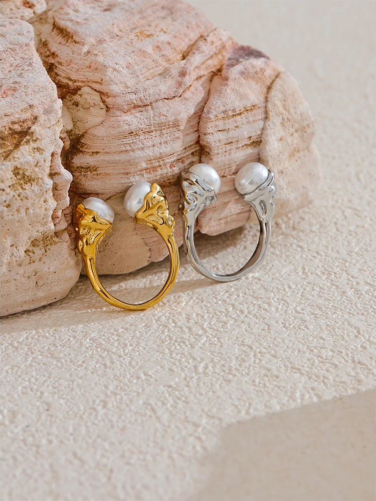 Pearl Shiny Versatile Charm Ring - Ecru