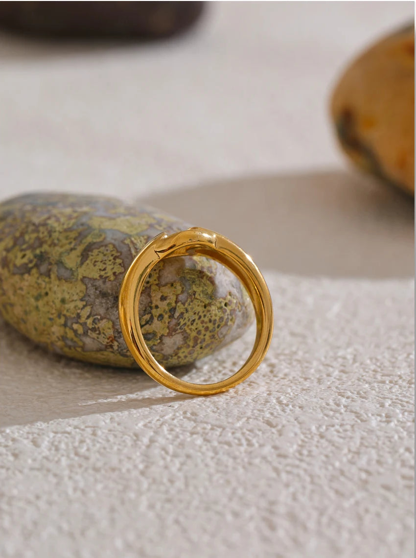 Timeless Modern Refined Statement Ring - Ecru