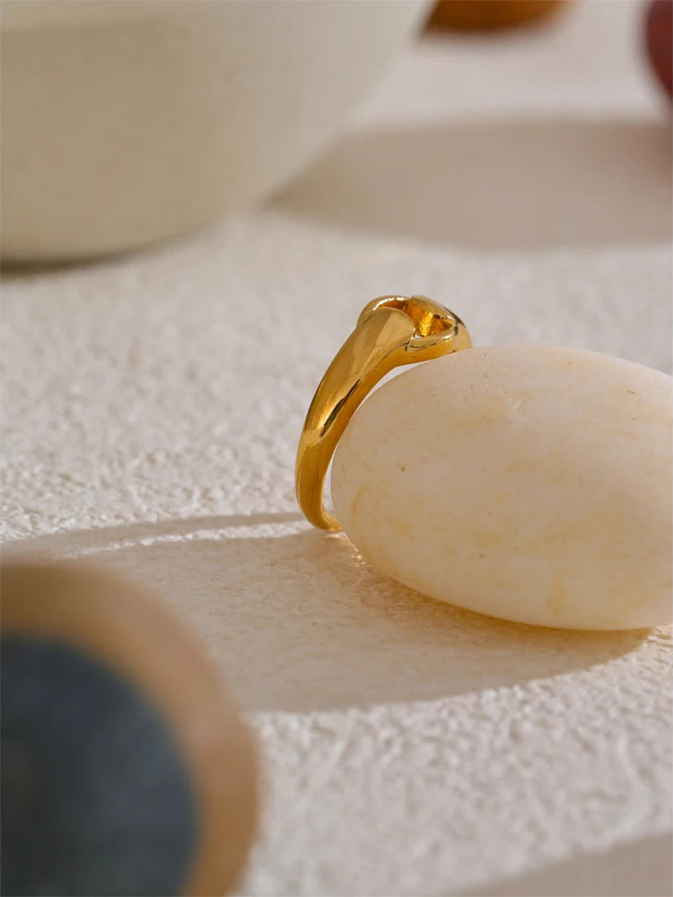 Timeless Modern Refined Statement Ring - Ecru