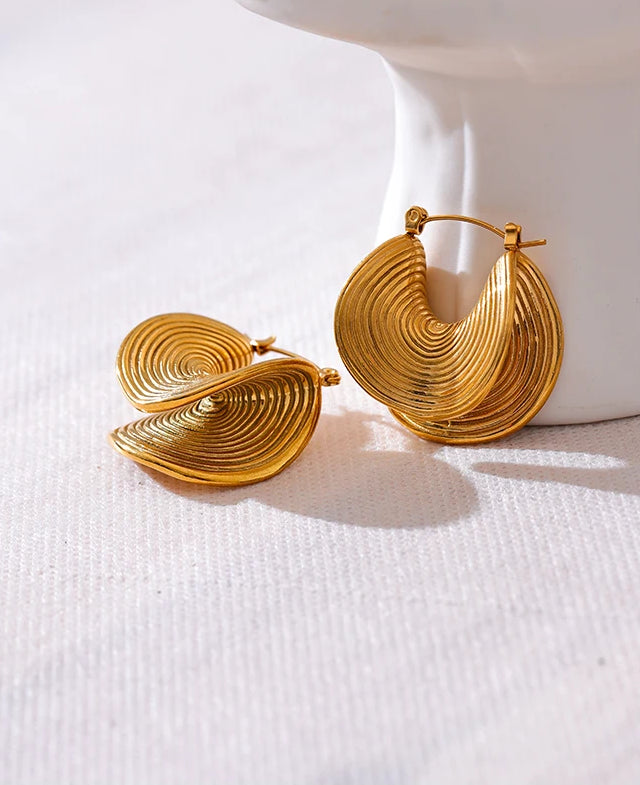 Timeless Textured Versatile Hoop Earrings - Ecru