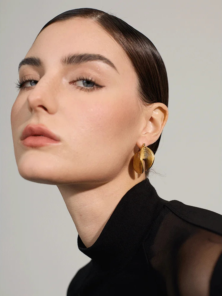 Timeless Textured Versatile Hoop Earrings - Ecru