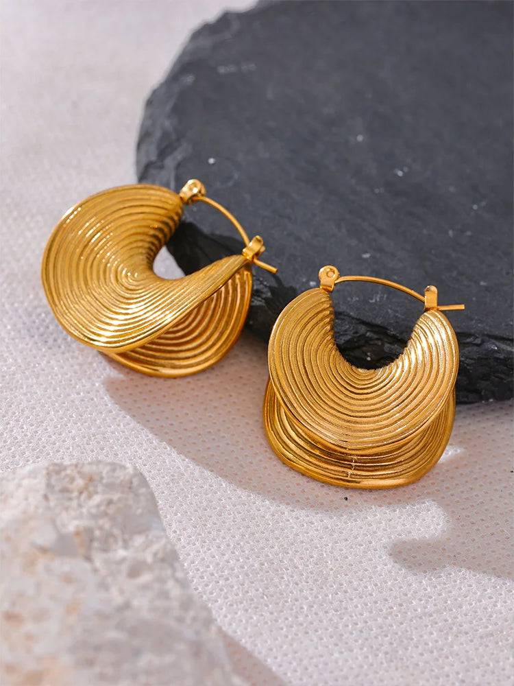 Timeless Textured Versatile Hoop Earrings - Ecru