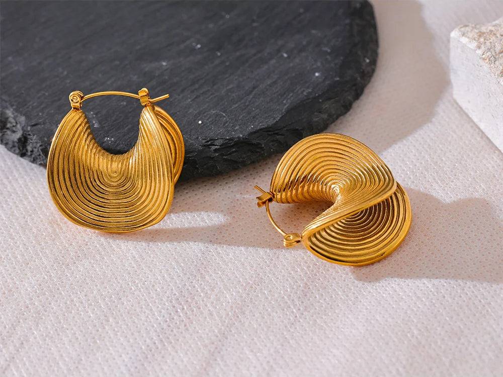 Timeless Textured Versatile Hoop Earrings - Ecru