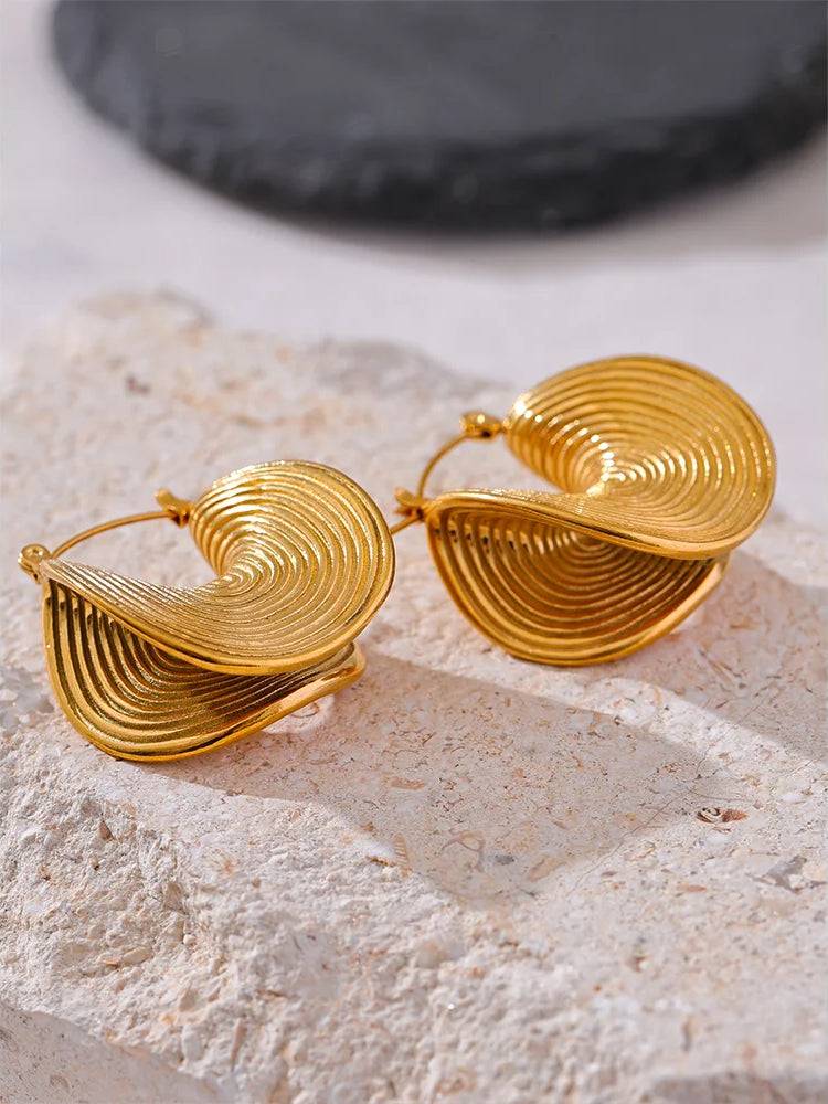 Timeless Textured Versatile Hoop Earrings - Ecru