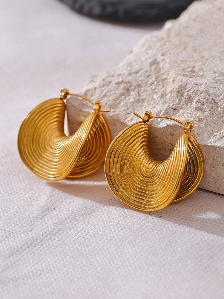 Timeless Textured Versatile Hoop Earrings - Ecru