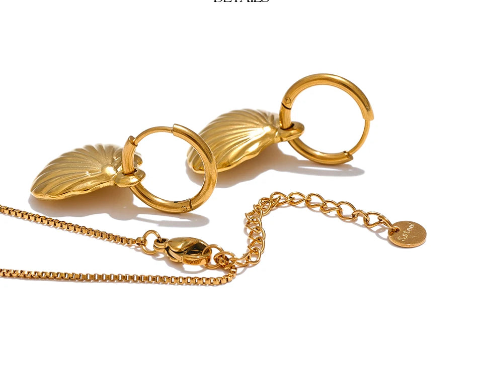 Trendy Shell Refined Jewelry Set - Ecru