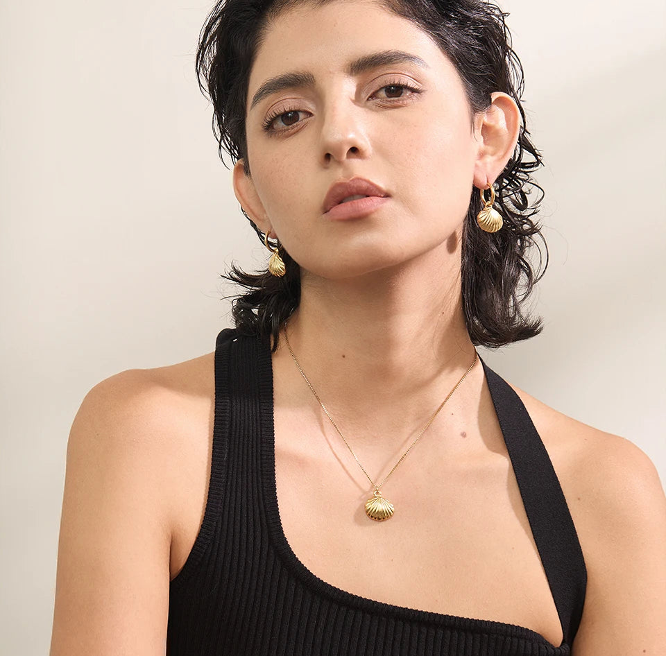 Trendy Shell Refined Jewelry Set - Ecru