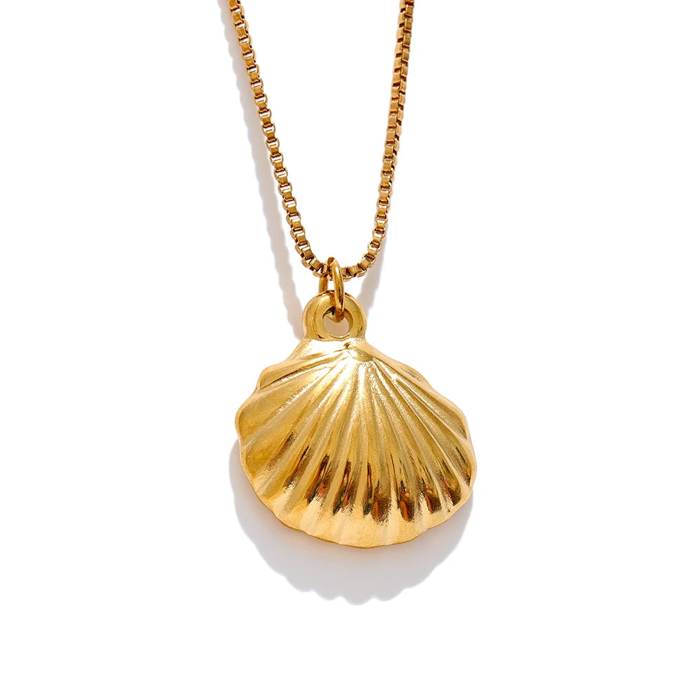 Trendy Shell Refined Jewelry Set, Necklace - Ecru