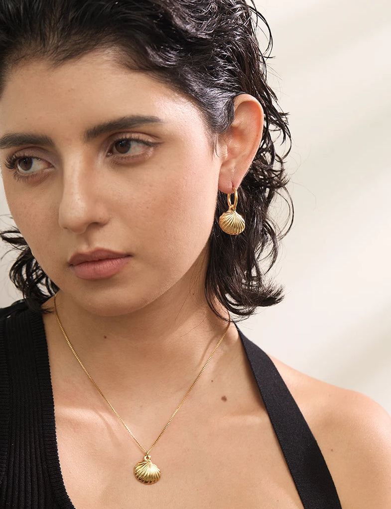 Trendy Shell Refined Jewelry Set - Ecru
