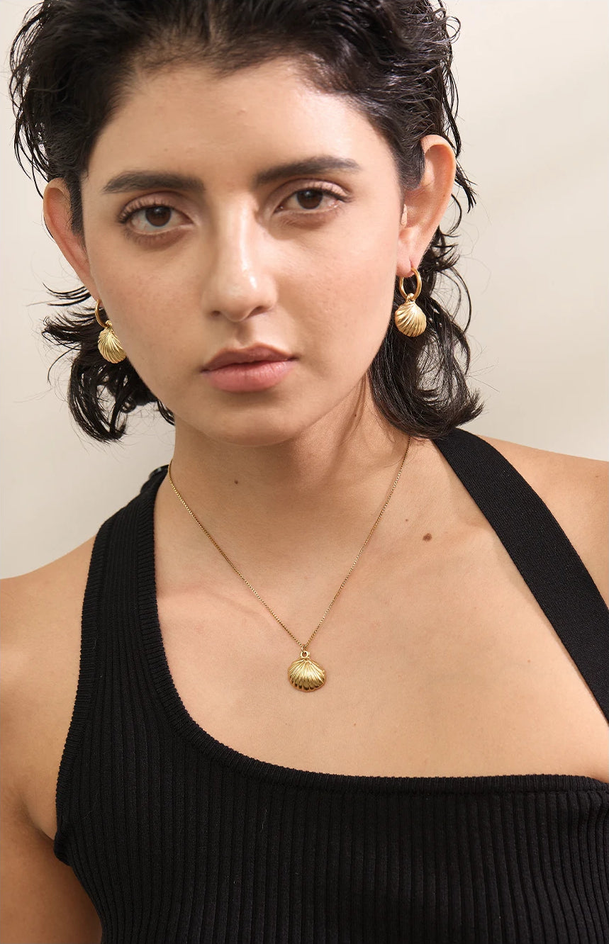 Trendy Shell Refined Jewelry Set - Ecru