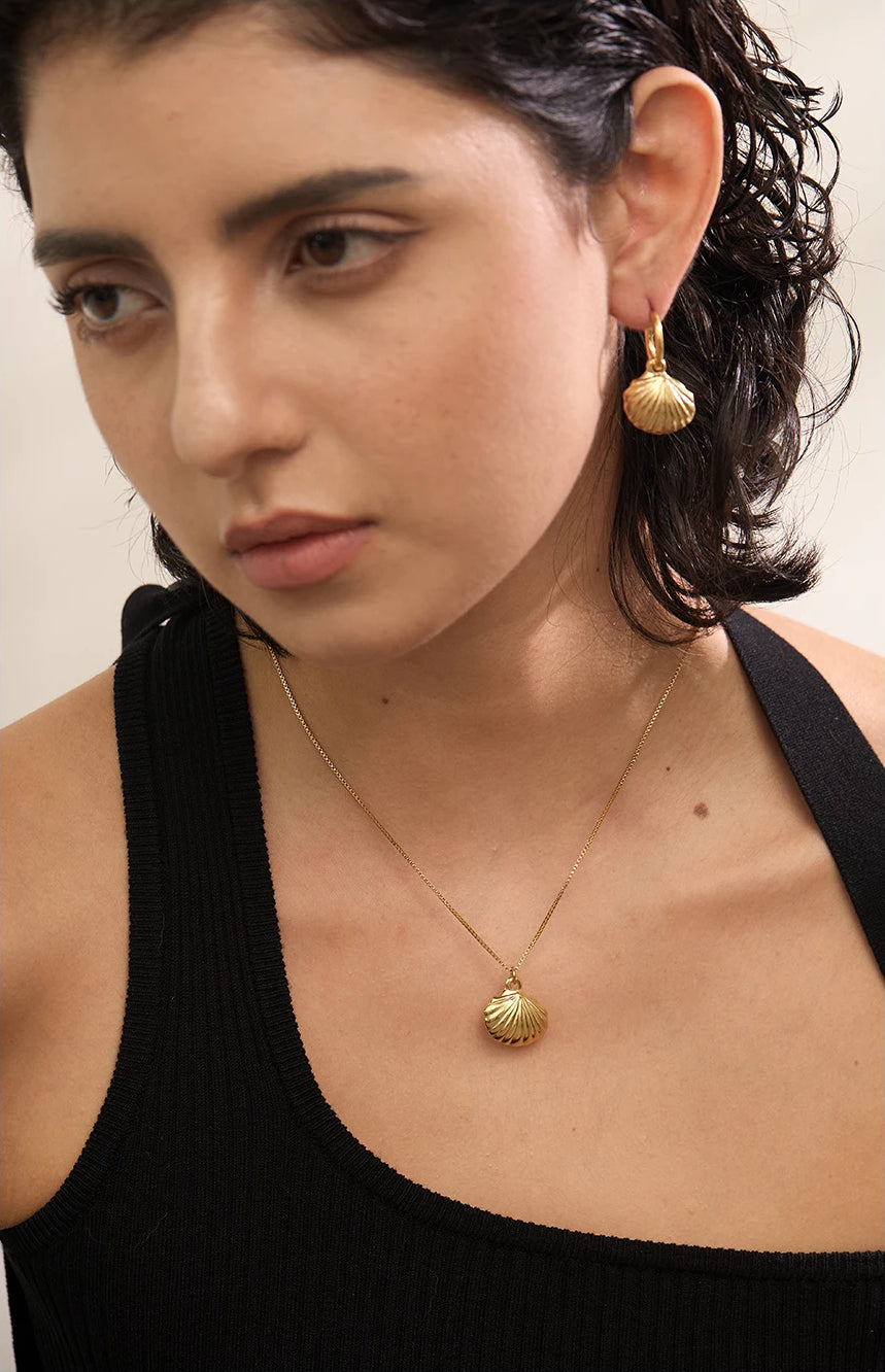Trendy Shell Refined Jewelry Set - Ecru