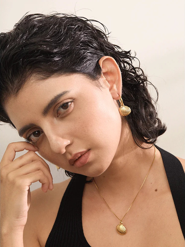 Trendy Shell Refined Jewelry Set - Ecru