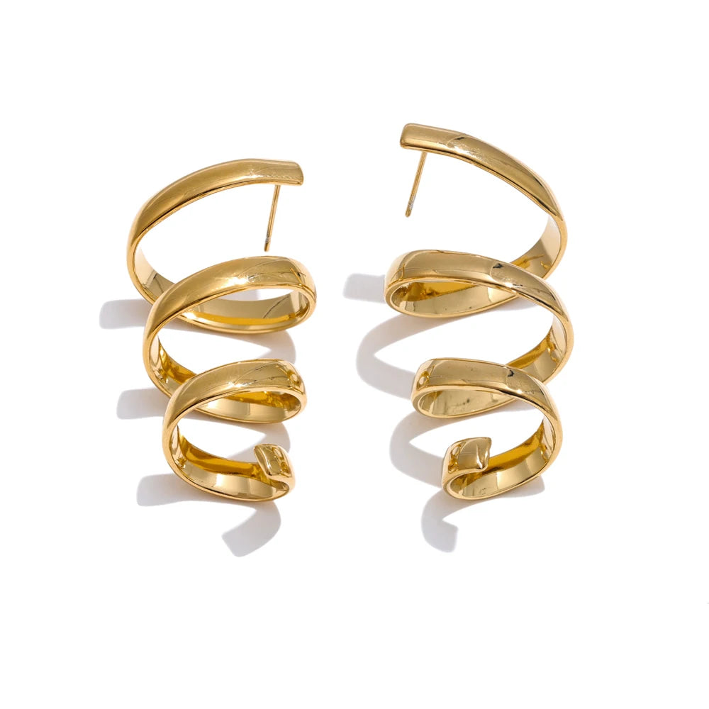 Trendy Timeless Chunky Statement Earrings - Ecru