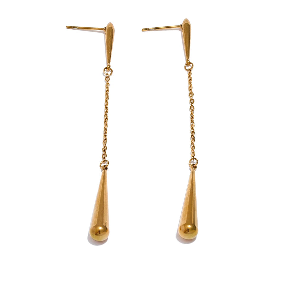 Trendy Versatile Teardrop Drop Earrings - Ecru